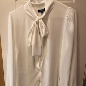 NWT Sheer White Bow Dress Top